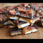 Chocolate Caramel Marshmallow Whiskey & Bacon Bark