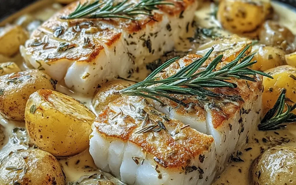 Cod & Potatoes in Rosemary Cream Sauce: A Quick and Delicious Weeknight Meal