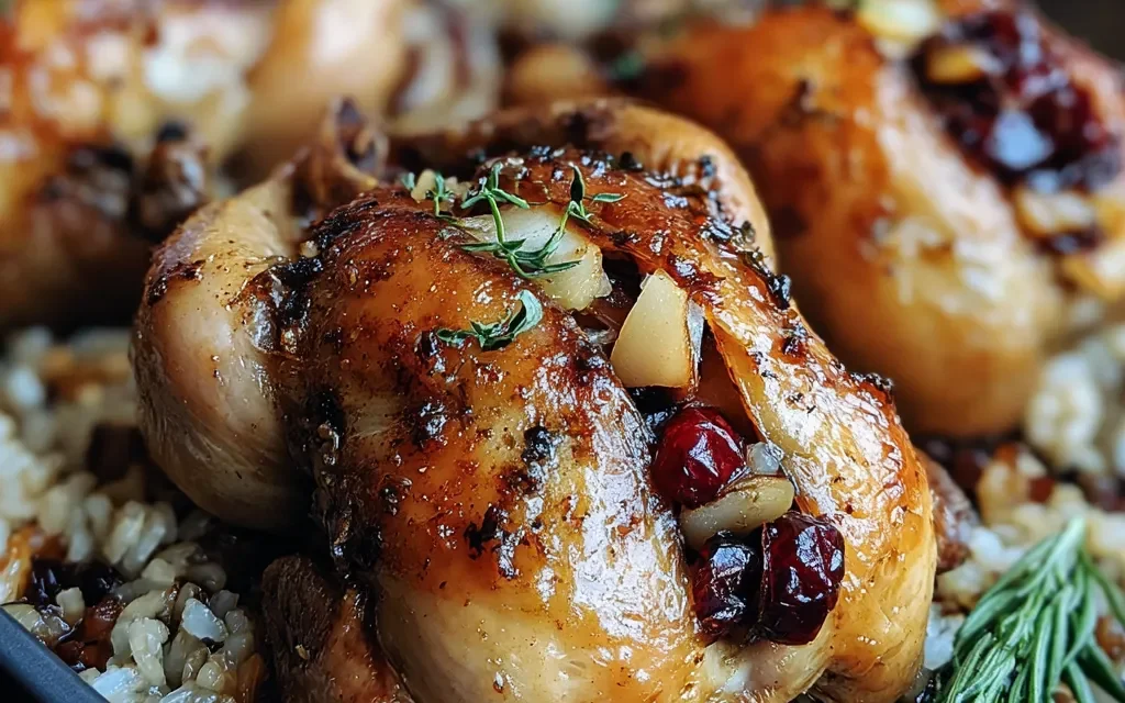 Cornish Hens with Apple-Cranberry Rice Stuffing – A Heavenly 30-Minute Meal