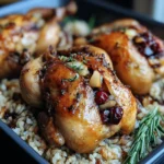 Cornish Hens with Apple-Cranberry Rice Stuffing
