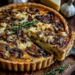 French Onion and Mushroom Tart with Gruyere Cheese