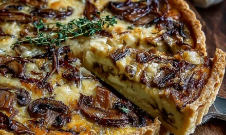 Delectable French Onion and Mushroom Tart with Gruyere Cheese