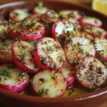 Healthy Garlic Herb Roasted Radishes