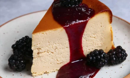 London Fog Basque Cheesecake with Blackberry Sauce: A Decadent Dessert