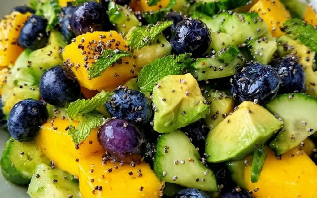 Mango Cucumber Salad with Blueberries and Avocado: A Refreshing Summer Delight
