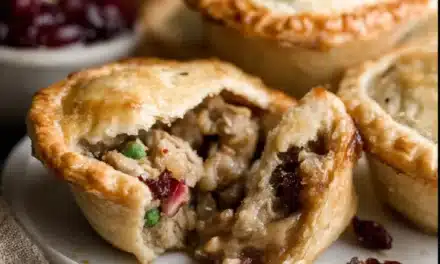 Mini Thanksgiving Turkey & Cranberry Pot Pies