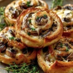 Mushroom and Cheese Pinwheels
