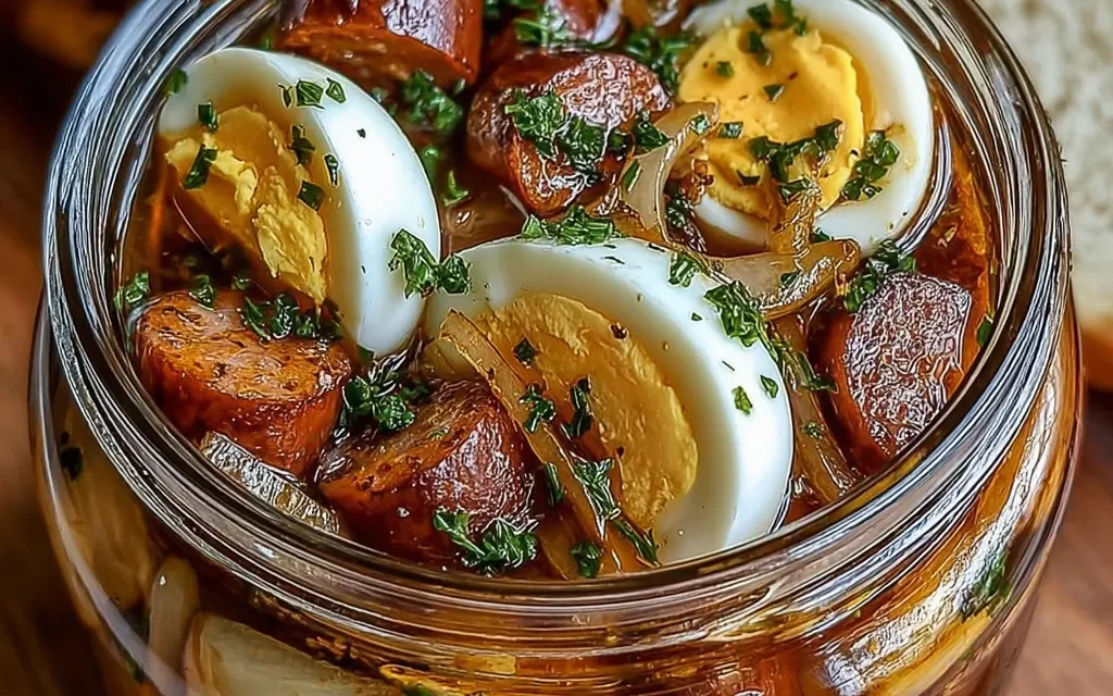 Pickled Eggs, Sausage and Onions: A Perfect Quick Appetizer