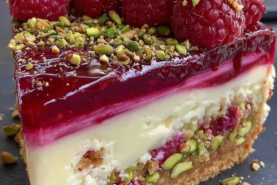 Pistachio Raspberry Crunch Cheesecake – A Heavenly Dessert