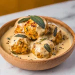 Pumpkin Chicken Meatballs in Sage Cream Sauce