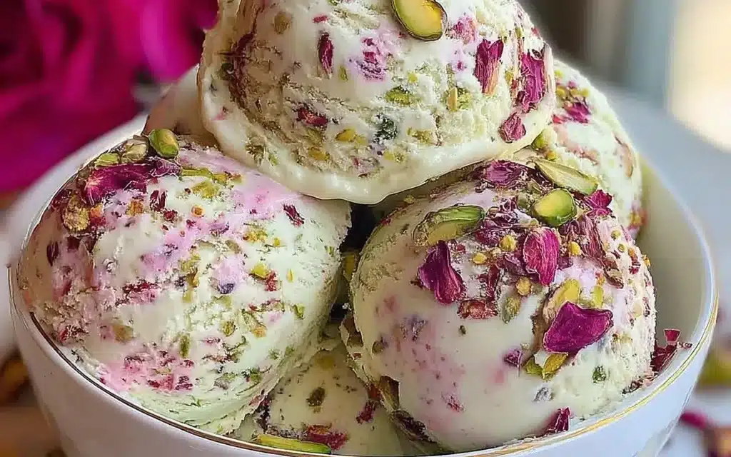 Rose Pistachio Cheesecake Ice Cream – An Unforgettable Frozen Treat