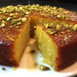 Saffron Pistachio Basbousa