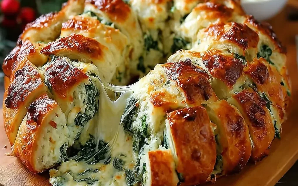 Spinach Artichoke Dip Pull-Apart Christmas Bread: A Comforting Holiday Favorite