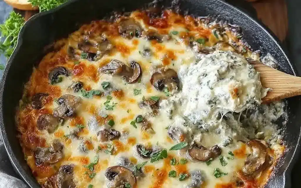 Creamy 30-Minute Stuffed Mushroom Dip