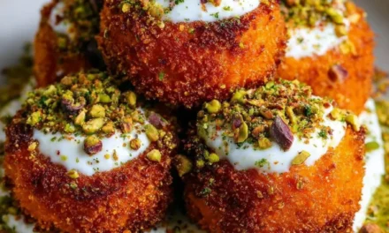 Sweet Potato Croquettes with Burrata Dip & Pistachio Crunch