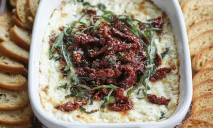 Warm Goat Cheese Dip with Sun-Dried Tomatoes – A Creamy, Flavorful Appetizer