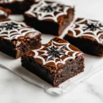 White Chocolate Spiderweb Brownies