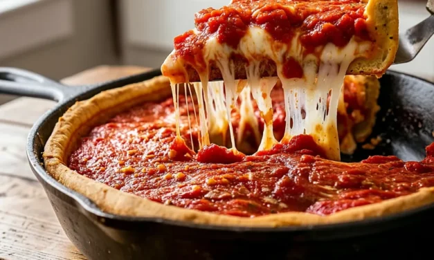 Chicago Style Deep Dish Pizza (Cast Iron) – Irresistibly Delicious in Just 30 Minutes