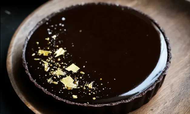 Dark Chocolate Tart with Gold Leaf – A Decadent Delight