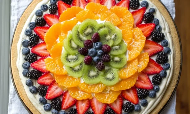 Fruit Pizza with Sugar Cookie Crust – A Heavenly Dessert in Minutes