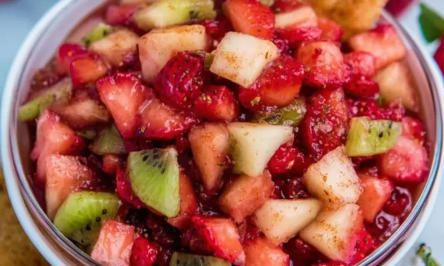 Fruit Salsa with Cinnamon Sugar Tortilla Chips: A Heavenly Appetizer Ready in 5 Minutes