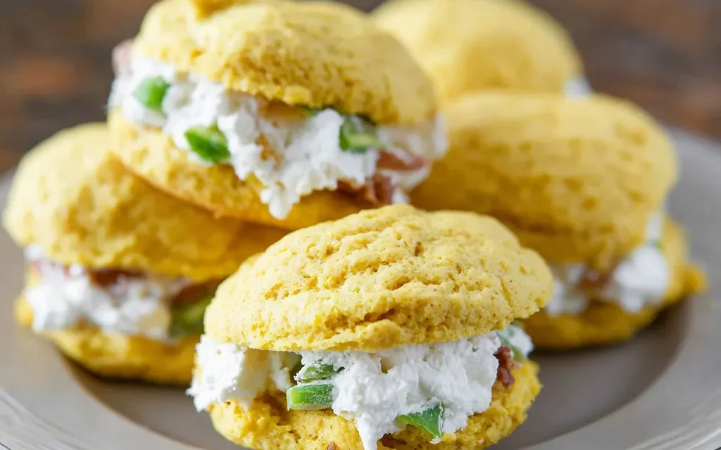 Jalapeno Cornbread Whoopie Pies with Bacon Goat Cheese: A Delightful Savory Treat