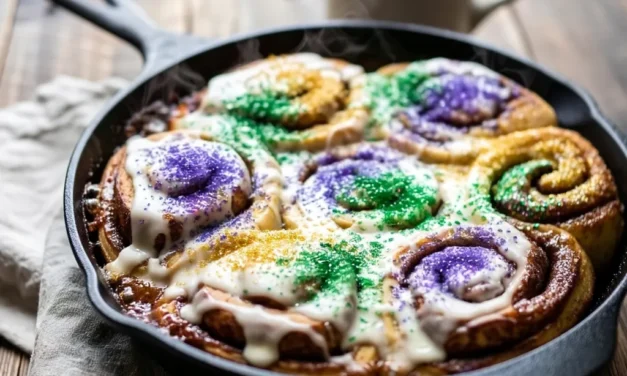 King Cake Cinnamon Rolls (Canned Dough Hack) in 20 Minutes