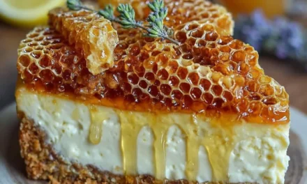 Lemon Lavender Cheesecake Topped with Honeycomb: A Delightful Dessert