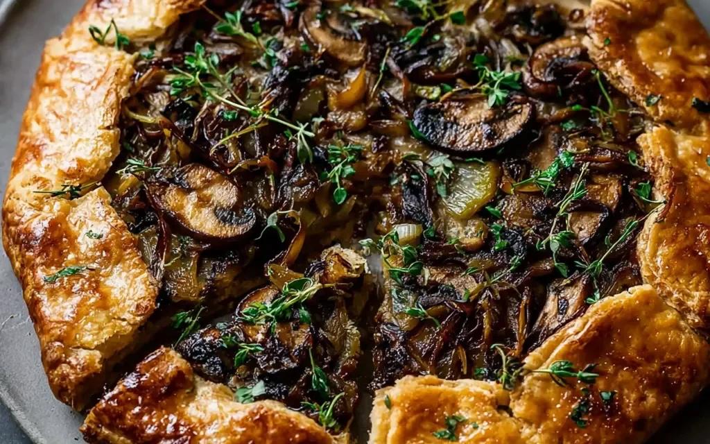 Mushroom & Leek Galette with Puff Pastry – A Cozy, Homemade Delight