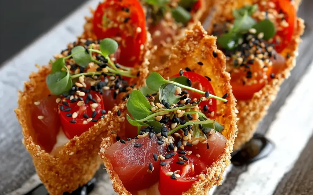 Spicy Tuna Sesame Miso Cones: A Delightful 10-Minute Appetizer