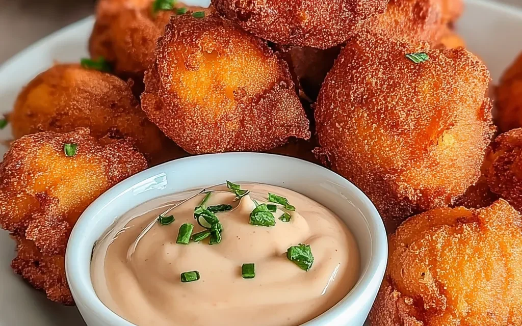 Sweet Potato Hushpuppies with Cinnamon Butter Dip