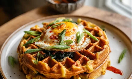 Kimchi Scallion Waffles