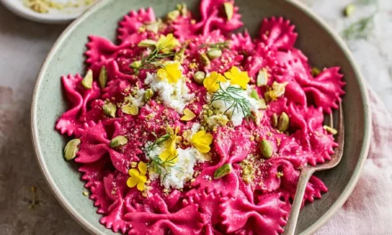 Grandma’s Delightful Pink Bow Tie Pasta with Beet Alfredo