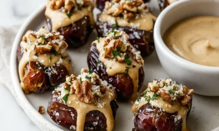 Stuffed Dates with Walnut & Tahini: A Delightful 10-Minute Appetizer