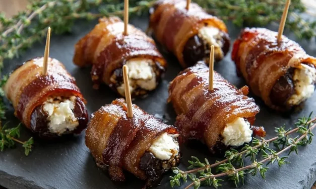 Bacon-Wrapped Dates Stuffed with Goat Cheese