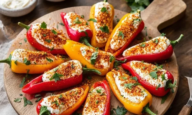 Cream Cheese Stuffed Mini Sweet Peppers with Tajin