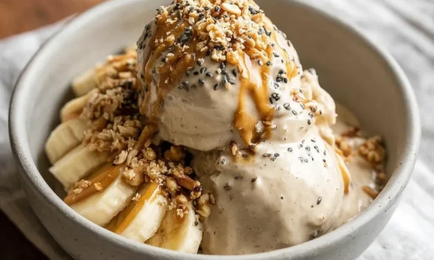 Frozen Banana Nice Cream Breakfast