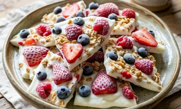 Frozen Yogurt Bark with Fresh Fruit