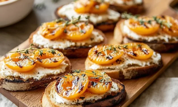 Grilled Apricot and Goat Cheese Crostini