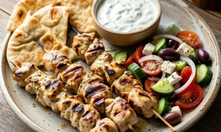 Healthy Greek Chicken Souvlakis