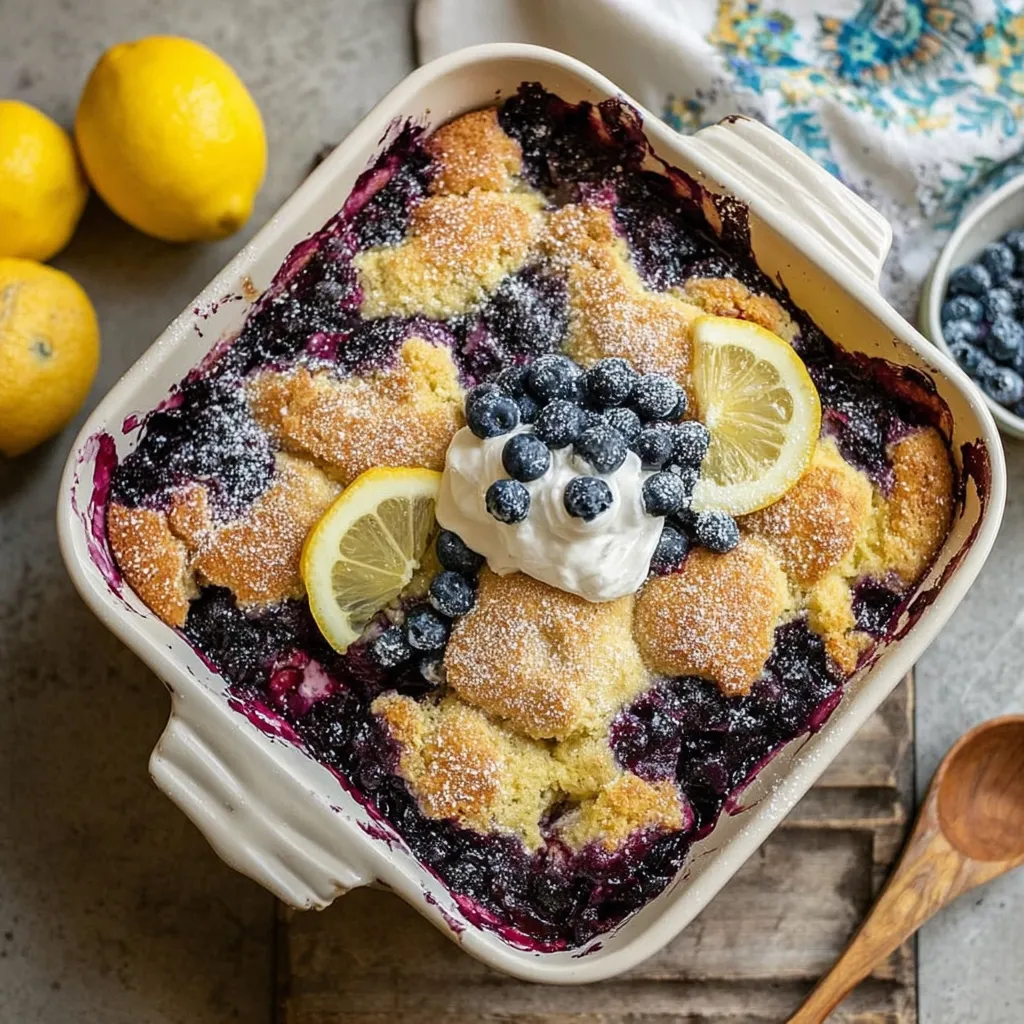 Lemon Blueberry Dump Cake - Forkful Kitchen