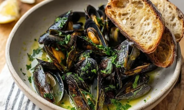 Mussels in White Wine Garlic Sauce