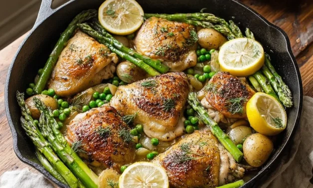 One-Pot Lemon Garlic Chicken with Spring Veggies