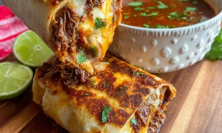 Quesabirria Burrito with Consomé