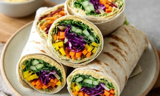 Rainbow Veggie Wraps with Hummus