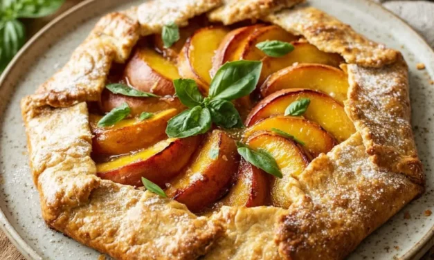 Rustic Peach and Basil Galette