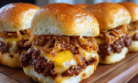 Sloppy Joe Sliders with Crispy Onions
