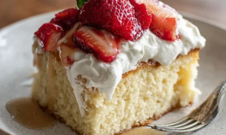 Tres Leches Cake with Fresh Strawberry Topping