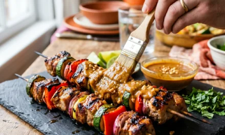 Grilled Pork Kebabs with Peanut Sauce for a Flavorful Feast