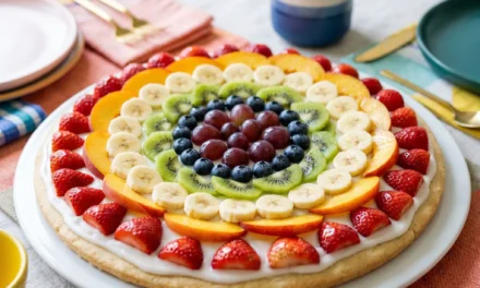 Rainbow Striped Fruit Pizza: A Colorful Treat for Everyone
